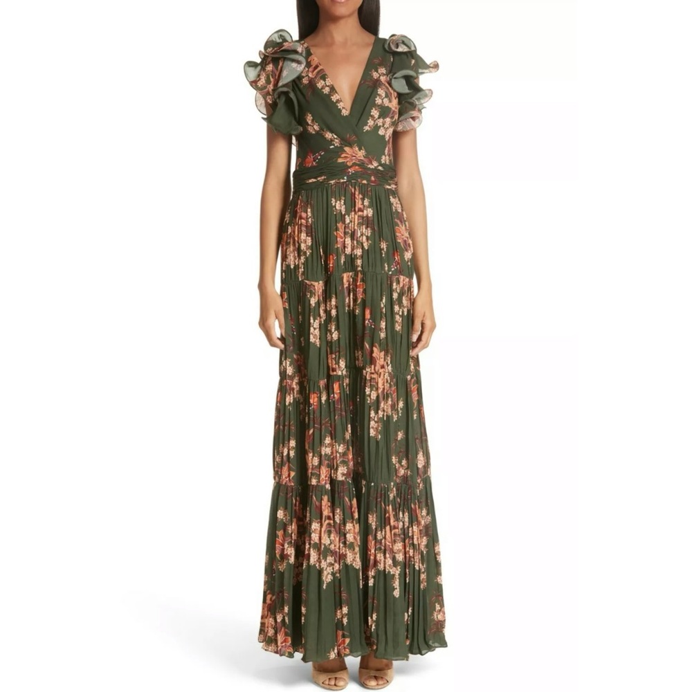 JOHANNA ORTIZ Renaissance Floral Silk Maxi Gown 4